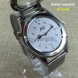 Wristwatches Spanish Talking And Tactile Function 2 in 1 For Blind People Or Visually Impaired Or Old People 0703