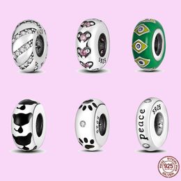 925 sterling silver charms for Jewellery making for pandora beads Bracelet Colgante Oval Gemstone Series charm set