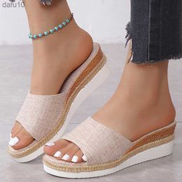 Women Sandals Elegant Woman Shoes With Low Heels Wedge Sandals Summer Zapatos Mujer Peep Toe Platform Sandals Ladies Slippers L230704