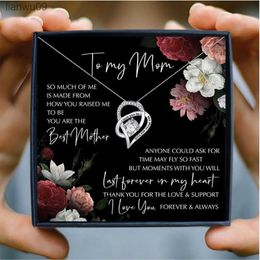 Mother Necklace Women Jewellry Mother's Day Gift "i love you to the moon and back" Heart Necklaces To My Mom Birthday L230704
