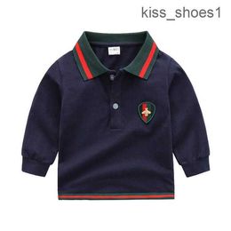 2023 Spring Autumn Baby Boys Girls T-shirts Kids Long Sleeve T-shirt Turn-Down Collar Childern Cotton Casual Shirt Child Pullover