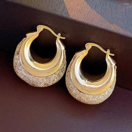 Stud Earrings Korean Fashion Golden Crystal U-shaped Designer Accessories Mature Charm Elegant Temperament Women's Jewellery Wholesale