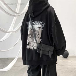 Men's Hoodies Hybskr Autumn Vintage Rose Printed Men Hoodies Streetwear Casual Hooded Male Korean Style Fashion Unisex Pullovers HKD230704