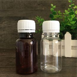 50ml PET Scale bottle for liquid Syrup clear bottle and amber bottle with white screw cap F20172816 Dswfd