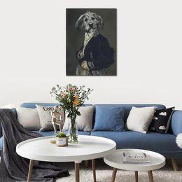 Portrait Dog Paintings The Archduke Thierry Poncelet Handmade Animal Canvas Art Hotel Room Decor