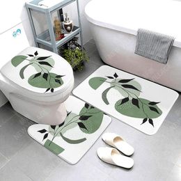 Boxes Antislip Bath Mat Bathroom Rug Shower Mat Decorative Absorbent Foot Mat Entrance Bathtub Toilet Rug Boho Nordic Leaf Plant