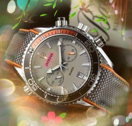 Business trend highend nylon band watches Men Qartz Chronograph Clock Stopwatch full functional European Sapphire Glass Wristwatch exquisite appearance gifts