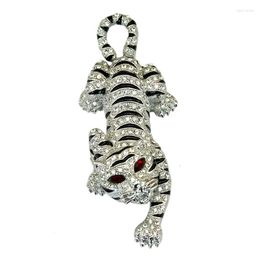 Brooches MITTO DESIGNED FASHION JEWELRIES AND ACCESSORIES RED EYES SILVER PLATED TIGER HIGH-GRADE DRESS BROOCH