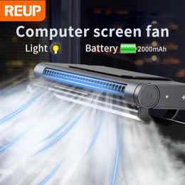 Other Home Garden Computer screen fan portable air conditioner adjustable atomization air cooler rechargeable fan night light silent cool fog fan 230703