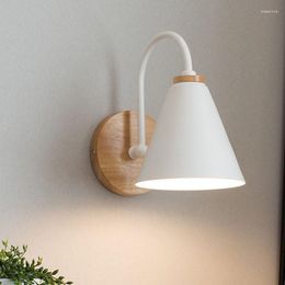 Wall Lamp Modern Wood Light Vanity Bedroom Decor Sconce Nordic Design Mirror Fixtures E27 Corner 90-260v