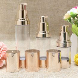 Pale Gold Empty Cosmetic Container Airless Pump Plastic Bottles Makeup Tools Lotion Refillable Bottle 15ml 30ml 50ml F2017868 Uuwwo