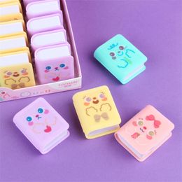 Pencil Sharpeners 24 pcslot Creative Book Shape Pencil Sharpener With Eraser Cute Hand Mechanical Cutter Knife stationery gift school supplies 230704