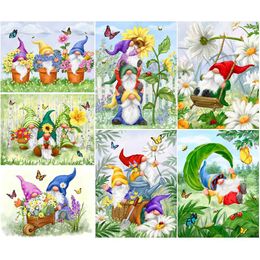 Stitch Diamond Painting New 2023 Garden Gnomes Full Square Diamond Embroidery Cartoon Mosaic Art Picture Christmas Gift Home Decor