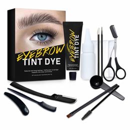 Eyebrow Enhancers Eyelash Tint Kit Semi Permanent Brow Dye Tattoo Cream With Brush Waterproof Long Lasting Makeup 230703