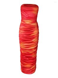 Casual Dresses Elegant Tie-Dye Print Bodycon For Women Perfect Cocktail Parties And Special Occasions Sleeveless