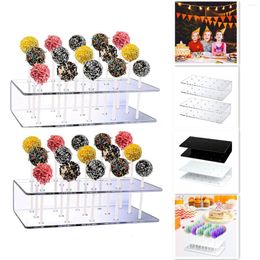Baking Moulds 15 Holes Acrylic Lollipop Display Stand Rectangle Shape Durable Holder Wedding Party Candy Dessert Stick