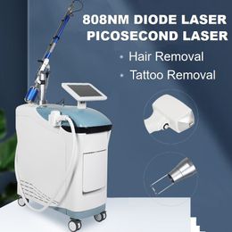 2 IN 1 Laser Hair Removal Remove Scar Pigment Rejuvenate Face Machine 808nm Diode Laser Depilation 1064nm Picosecond Laser Tattoo Removal Beauty Equipment