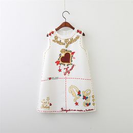 Girl s Dresses Girls Dress European and American Style embroidery Flower vest dress Spring Autumn toddler Baby clothing 230704