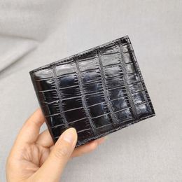 High Grade Crocodile Leather Business Men Wallet bag Fashion High Capacity Man Crocodile Skin wallet Short Multi Card Purse 50