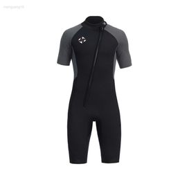 Wetsuits Drysuits Men 3mm Shorty Wetsuit Full Body Surf Diving Suit Male Thick Thermal Neoprene Swimsuit Scuba Wet Suits For Snorkelling Kayaking HKD230704