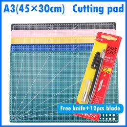 Cutting Mat A5 PVC Cutting Mat Workbench Patchwork Cut Pad Sewing Manual DIY Knife Engraving Leather Cutting Board Single Side Underlay 230703