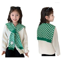 Scarves 2023 Autumn Winter Children Scarf Boys Girls Shawl Warm Baby Soft Knitted Kids Cross Neck Collar Keep Accessories