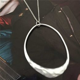 Summer New Style Simple Pendant Necklaces Jewellery Girl Silver Colour Bohemia Alloy Necklace Chain For Women L230704