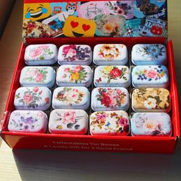 Stickers 32pieces/lot Tin Box Mini Sealed Jar Packing Boxes Portable Coin Candy Jewelry Box Storage Boxes Cans with Collectables Display