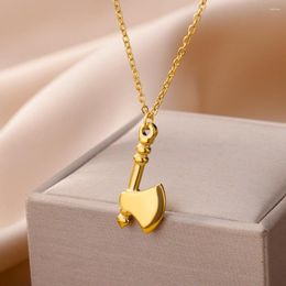 Pendant Necklaces Stainless Steel Irregular Axe For Women Golden Colour Female Men Necklace Trendy Jewellery Gifts