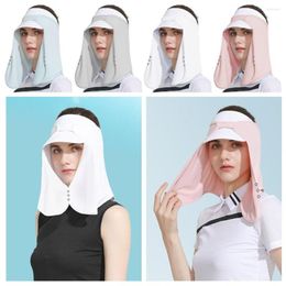 Cycling Caps Protection Summer Face Protector Outdoor Sports Empty Top Hat Bucket Cap Neck Cover Scarf Sun Ice Silk