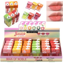 Lipstick 24Pcs/box Kawaii Lip Gloss Set with Lip Oil Wholesale Bulk Lip Moisturizer for Dry Skin Lipstick Women Cosmetics 230703