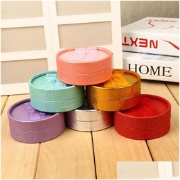 Other Festive Party Supplies Bowknot Round Jewellery Box Earring Rings Storage Organiser Packaging Boxes Drop Delivery Home Garden Dhsoj