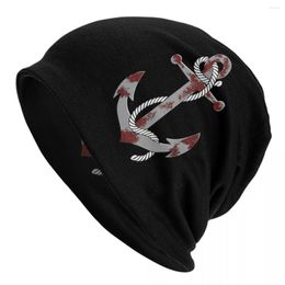 Berets Nautical Rusty Grey Anchorropedark Red Cap Cool Unisex Outdoor Skullies Beanies Hat Spring Warm Dual-use Bonnet