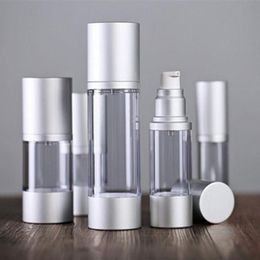 30ml 50ml Empty Airless Perfume Bottle Cosmetic Vacuum Flask Silver Pump Bottle Emulsion Bottle Essence Vials F2017660 Sdput