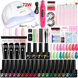 Nail Manicure Set LILYCUTE For Extensions Gel Polish Quick Extension With Lamp Dryer Drill Machine Tools Kits 230704