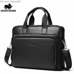 Briefcases Briefcases BISON DENIM Men Bag Genuine Leather Briefcases14 Z230704