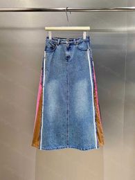 23ss designer Skirts womens designer clothing Colour patchwork denim skirt High quality women clothes