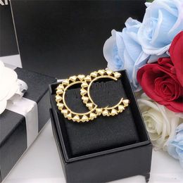 Simple Double Letter CCity Pins Women Luxury Designer Gold Brooches Brand Logo Crystal Pearl Brooch Men Suit Pin Jewellery Accessories 42334