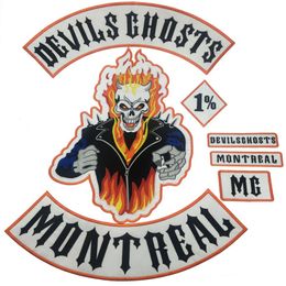 DEVILS GHOSTS MONTRAL MC 1% EMBROIDERY IRON PATCH CUSTOM SEW BADGE345p