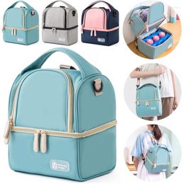 Storage Bags Double Laye Cooler Lunch Box Bag Breast Milk Food Fresh Multifunction For Men Women Work Outdoor Travel Picnic