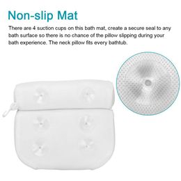 Stickers Breathable with Suction Cups for Neck and Back Support Bathtub Head Rest Pillow Spa Bath Pillow Nonslip 3d Mesh