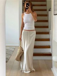 Skirts Tossy High Waist Loose Female Long Skirt Solid Casual Elegant Streetwear Fashion LaceUp Slim Y2k Outfits For Women Maxi 230703