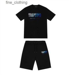 trapstar tracksuit Men's t Shirt Short Sleeve Outfit Chenille Tracksuit Black printing Cotton London Streetwear S-2XL