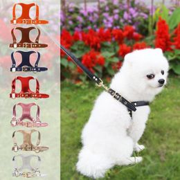 Dog Collars Traction Rope Adjustable Wear-resistant Faux Leather Pet Chest Strap For Explosion Proof Walking