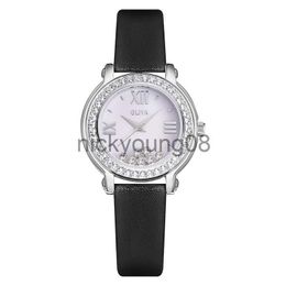 Wristwatches Oliya Fashion Ladies Rolling Diamond Waterproof Leather Strap Female College Student Quartz e 0703