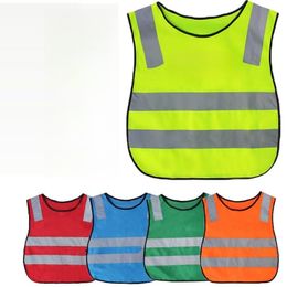 Kids Safety Clothing 5 Colours Student Reflective Vest Children Proof Vests High Visibility Warning Patchwork Vest Safety Construction Tools Q270