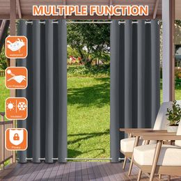 Number Patio Outdoor Curtain Sun Block Windproof Window Curtains Waterproof Blackout Curtains for Garden Bedroom Drapes Porch Gazebo