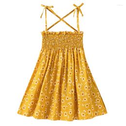 Girl Dresses Baby Girls Beach Dress Children's Cute Sleeveless Fashion Summer Flower Korean Style