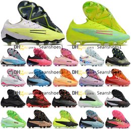 Gift Bag Quality Soccer Boots Phantoms GX Elite FG Ghost Low Ankle Version Leather Knit Football Cleats Mens Outdoor Lawn Comfortable Training Soccer Shoes US 6.5-11
