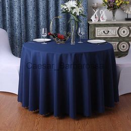 Table Cloth Round Tablecloth Circular Polyester Table Cover Polyester Navy Blue Table Cloth For Hotel Banquet Birthday Party Table Decor x0704